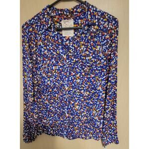 Anthropologie Conversations 9 Of 52 Floral Print Top Size US 8 UK 12 Button Up